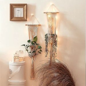 Makramee Pflanzenhalter Wand